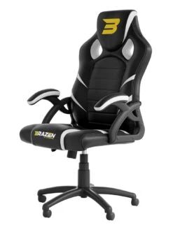 BraZen Puma PC Gaming Chair - Black And White -NARA Computer Shop NT9F3 SQ4 0000000004 BLACK SLd1