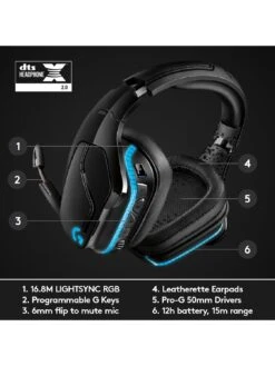 LogitechG G935 Wireless 7.1 LIGHTSYNC Gaming Headset -NARA Computer Shop NT9FG SQ7 0000000004 BLACK SLd3
