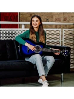 3rd Avenue 3/4 Size Kids Classical Guitar Beginner Bundle - 6 Months FREE Lessons - Blueburst -NARA Computer Shop NTC4C SQ5 0000000020 BLUE SLd3