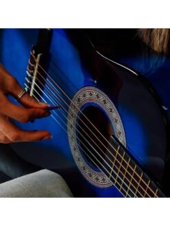 3rd Avenue 3/4 Size Kids Classical Guitar Beginner Bundle - 6 Months FREE Lessons - Blueburst -NARA Computer Shop NTC4C SQ6 0000000020 BLUE SLd4