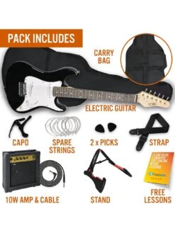 Rocket 3/4 Size Electric Guitar Ultimate Kit With 10W Amp - 6 Months FREE Lessons - Black 10 Rocket 3/4 Size Electric Guitar Ultimate Kit With 10W Amp - 6 Months FREE Lessons - Black -NARA Computer Shop NTC4G SQ3 0000000004 BLACK SLd1