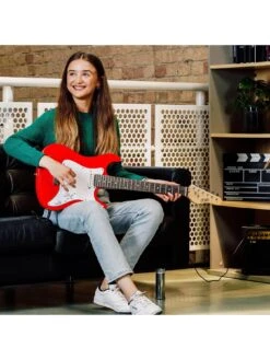 Rocket 3/4 Size Electric Guitar Ultimate Kit With 10W Amp - 6 Months FREE Lessons - Red -NARA Computer Shop NTC4H SQ5 0000000017 RED SLd1