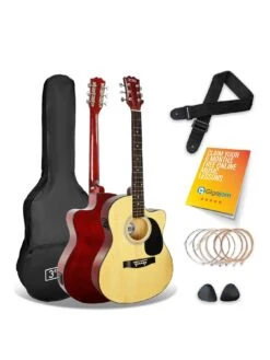 3rd Avenue Cutaway Electro Acoustic Guitar Pack With Free Online Music Lessons