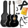 3rd Avenue Full Size 4/4 Acoustic Guitar Pack For Beginners - 6 Months FREE Lessons - Black -NARA Computer Shop Q7DRJ SQ1 0000000004 BLACK SLf