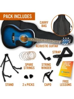3rd Avenue Full Size 4/4 Acoustic Guitar Pack For Beginners - 6 Months FREE Lessons - Blueburst 9 3rd Avenue Full Size 4/4 Acoustic Guitar Pack For Beginners - 6 Months FREE Lessons - Blueburst -NARA Computer Shop Q7DRU SQ5 0000014745 BLUEBURST SLd1