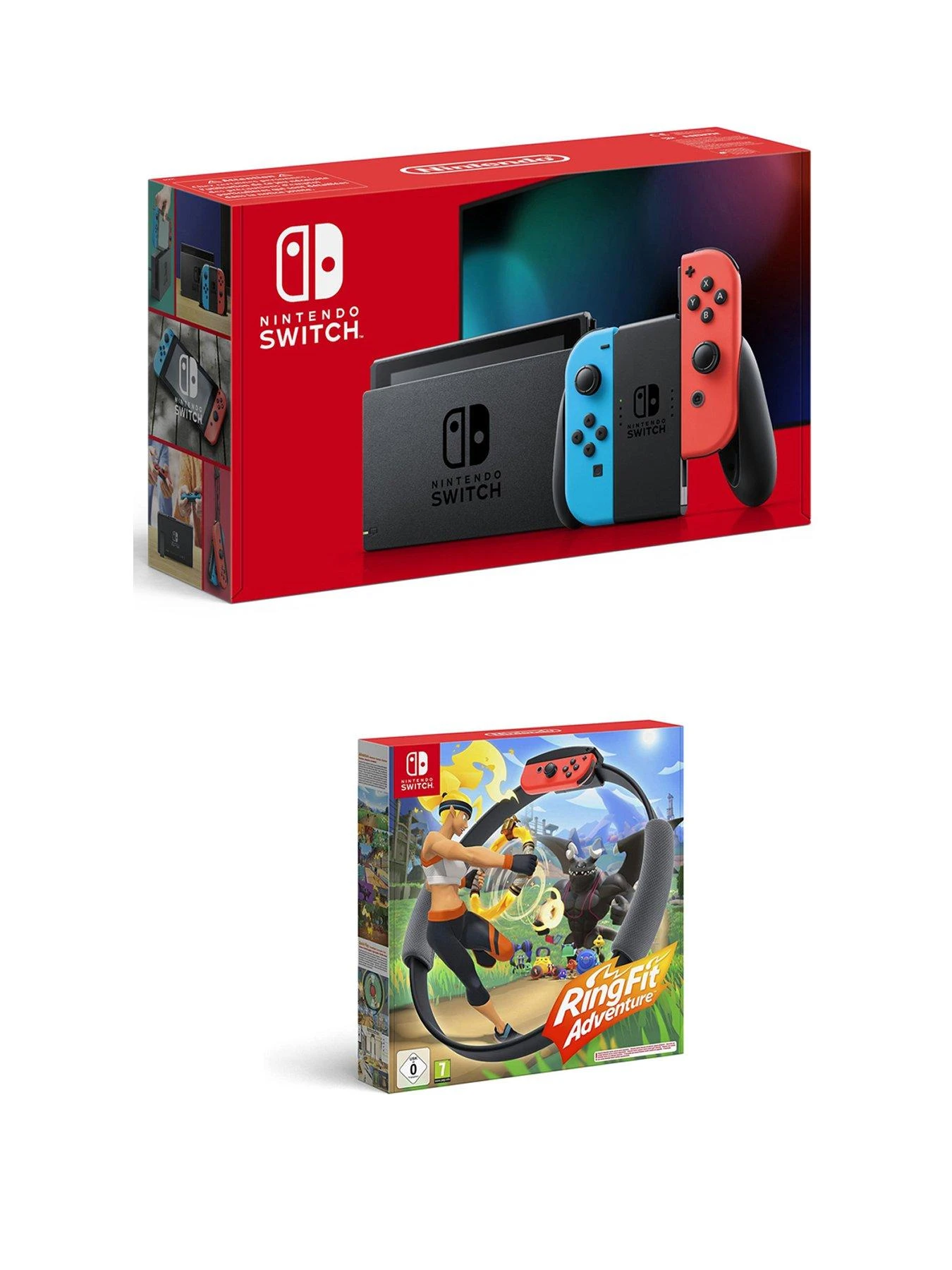 Nintendo Switch Neon Console With RingFit Adventure 3 Nintendo Switch Neon Console With RingFit Adventure