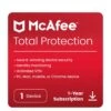 McAfee Total Protection 1 Device 12 Months Subscription (digital Download) 1 McAfee Total Protection 1 Device 12 Months Subscription (digital Download) -NARA Computer Shop QPJN6 SQ1 0000000004 BLACK SLf