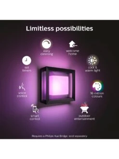 Philips Hue Econic Hue White And Colour Ambience EU Square Wall Lantern -NARA Computer Shop QPRAW SQ2 0000000099 N A SLd