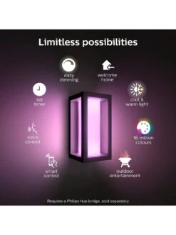 Philips Hue Impress Hue White And Colour Ambience EU Wall Lantern Black 2 -NARA Computer Shop QPRAX SQ2 0000000099 N A SLd