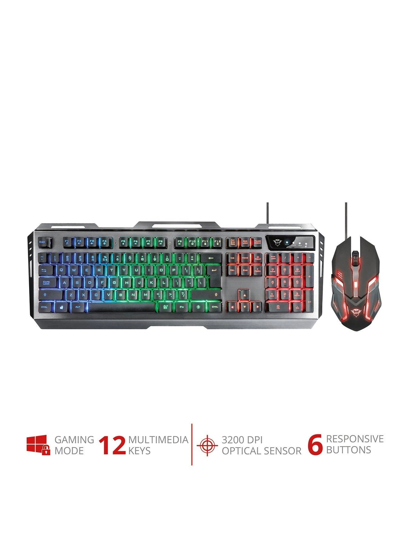 Trust GXT845 Tural Gaming Keyboard And Mouse Set - With LED Illumination & Game Mode 5 Trust GXT845 Tural Gaming Keyboard And Mouse Set - With LED Illumination & Game Mode - Image 3