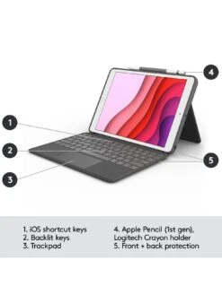Logitech Combo Touch Backlit Keyboard For IPad (7th Gen) 13 Logitech Combo Touch Backlit Keyboard For IPad (7th Gen) -NARA Computer Shop QXLUR SQ5 0000000099 N A SLd1