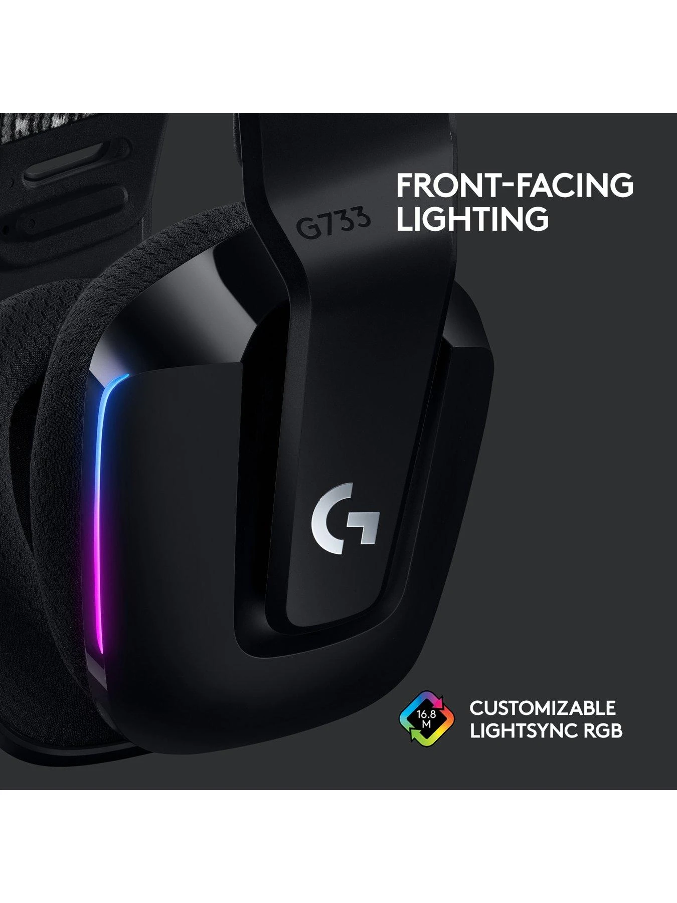 LogitechG G733 Lightspeed Wireless Gaming Headset - Black 6 LogitechG G733 Lightspeed Wireless Gaming Headset - Black - Image 4