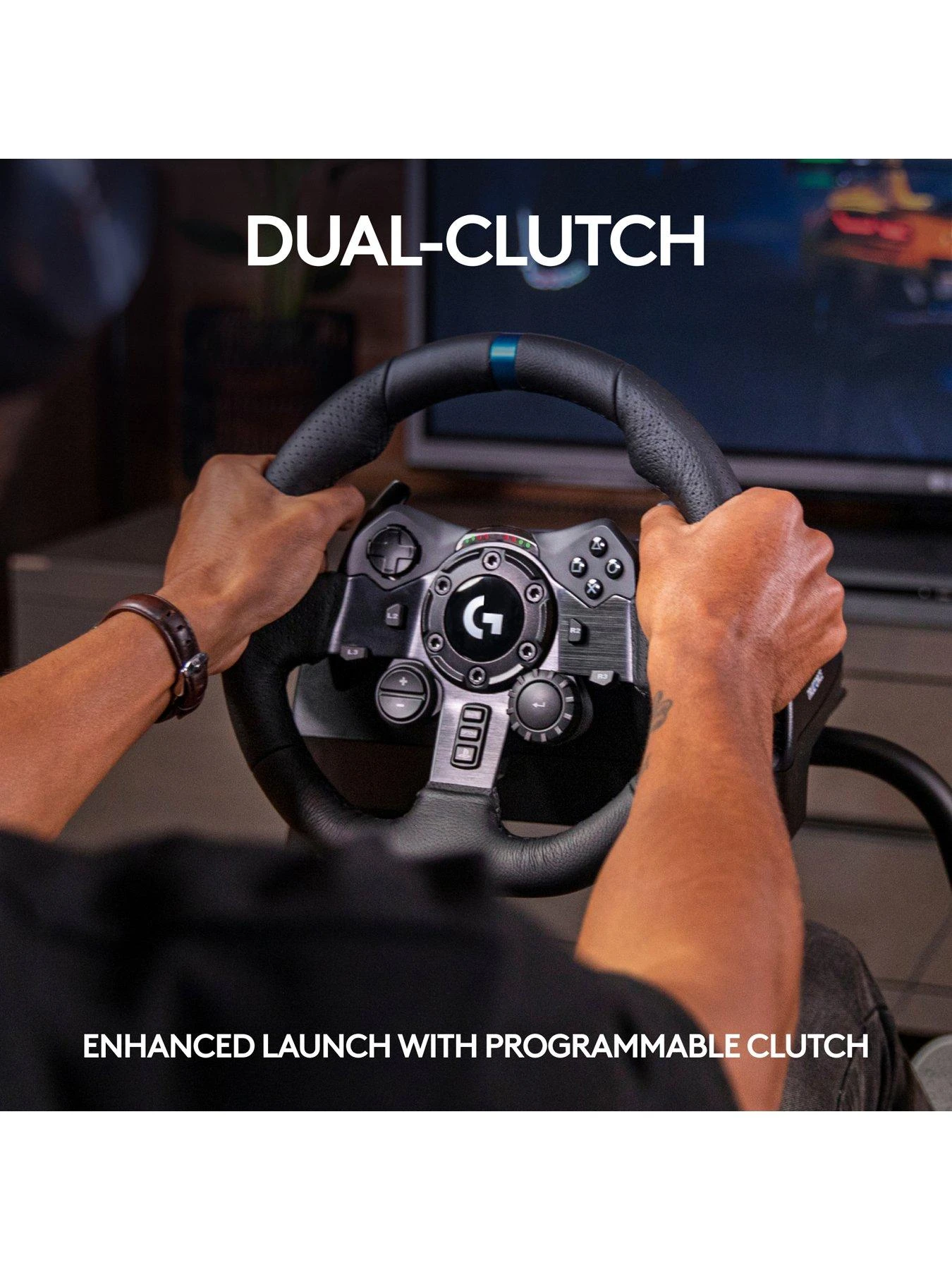 LogitechG G923 Racing Wheel And Pedals TRUEFORCE Up To 1000 Hz Force Feedback For PS5, PS4, PC/Mac - Black 6 LogitechG G923 Racing Wheel And Pedals TRUEFORCE Up To 1000 Hz Force Feedback For PS5, PS4, PC/Mac - Black - Image 4