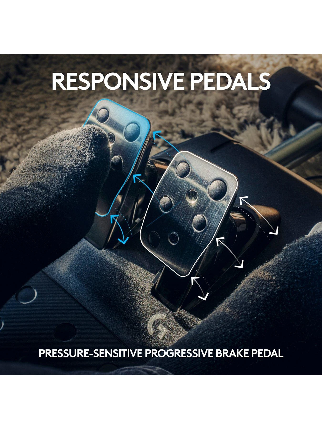 LogitechG G923 Racing Wheel And Pedals TRUEFORCE Up To 1000 Hz Force Feedback For PS5, PS4, PC/Mac - Black 8 LogitechG G923 Racing Wheel And Pedals TRUEFORCE Up To 1000 Hz Force Feedback For PS5, PS4, PC/Mac - Black - Image 6