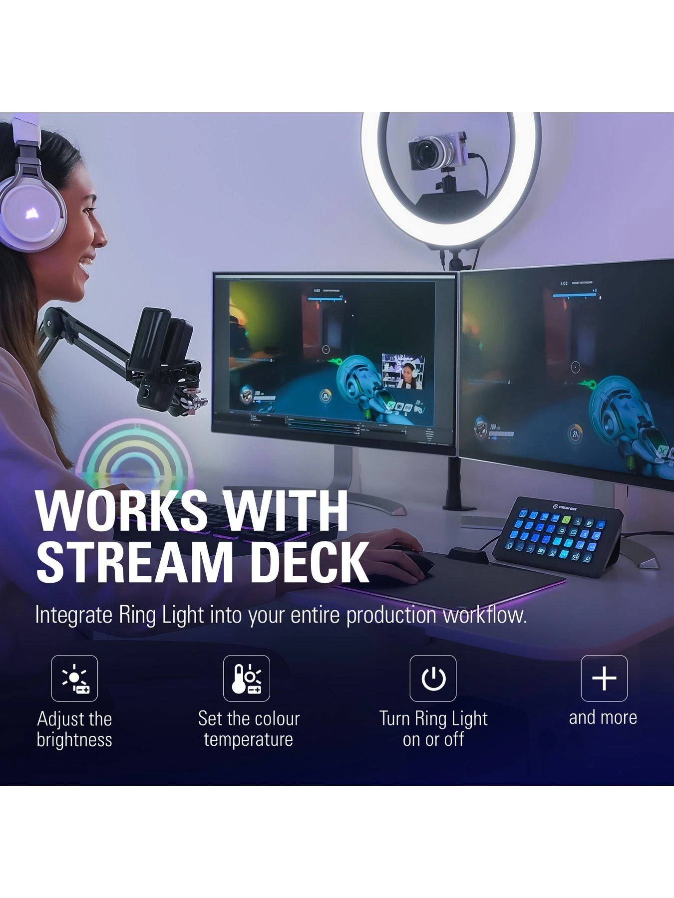 Elgato Ring Light, Edge-Lit LED, 2500 Lumens, Max Height 74 Cm / 29 In 8 Elgato Ring Light, Edge-Lit LED, 2500 Lumens, Max Height 74 Cm / 29 In - Image 6