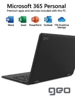 Geo GeoFlex 110 11.6-inch HD Convertible Windows 10 Laptop With Touchscreen, Intel Celeron Dual Core, 4GB RAM, 64GB Storage With Optional Norton 360 (1 Year) -NARA Computer Shop RNFEJ SQ7 0000000004 BLACK SLd3
