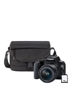 Canon® Canon EOS 250D Black SLR Camera Kit Inc EF-S 18-55mm F/3.5-5.6 DC III Lens, SB130 Shoulder Bag & 16GB SD Card