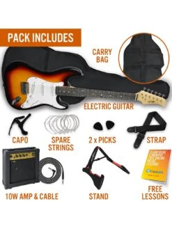 3rd Avenue Full Size 4/4 Electric Guitar Ultimate Kit With 10W Amp - 6 Months FREE Lessons - Sunburst 10 3rd Avenue Full Size 4/4 Electric Guitar Ultimate Kit With 10W Amp - 6 Months FREE Lessons - Sunburst -NARA Computer Shop TATL7 SQ3 0000000099 N A SLd1