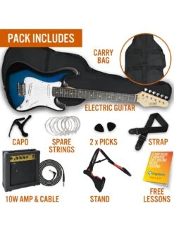 3rd Avenue 3/4 Size Electric Guitar Ultimate Kit With 10W Amp - 6 Months FREE Lessons - Blueburst -NARA Computer Shop TATL9 SQ3 0000000099 N A SLd1