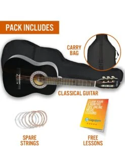 3rd Avenue 1/2 Size Classical Guitar Pack - Black -NARA Computer Shop TATLR SQ3 0000000099 N A SLd1