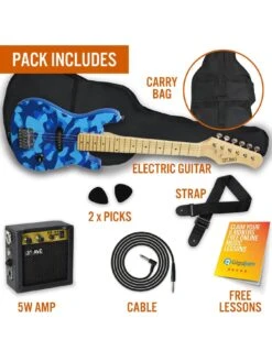 3rd Avenue Junior Electric Guitar Pack - Blue Camo 10 3rd Avenue Junior Electric Guitar Pack - Blue Camo -NARA Computer Shop TATLW SQ3 0000000099 N A SLd1