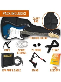 3rd Avenue Full Size 4/4 Electric Guitar Ultimate Kit With 10W Amp - 6 Months FREE Lessons - Blueburst -NARA Computer Shop TATM9 SQ3 0000000099 N A SLd1