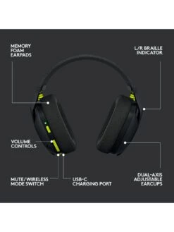 LogitechG G435 LIGHTSPEED Bluetooth Wireless Gaming Headset, For PC, PS4, PS5, Nintendo Switch - Black -NARA Computer Shop TNUW7 SQ7 0000000004 BLACK SLd3