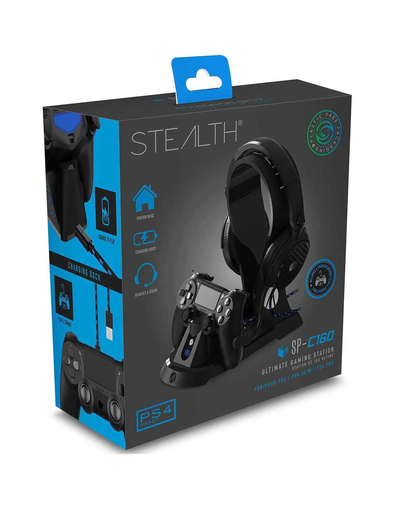 Stealth All-in-one Gaming Headset, Charging Dock & Headset Stand For PS4 - Black 4 Stealth All-in-one Gaming Headset, Charging Dock & Headset Stand For PS4 - Black - Image 2