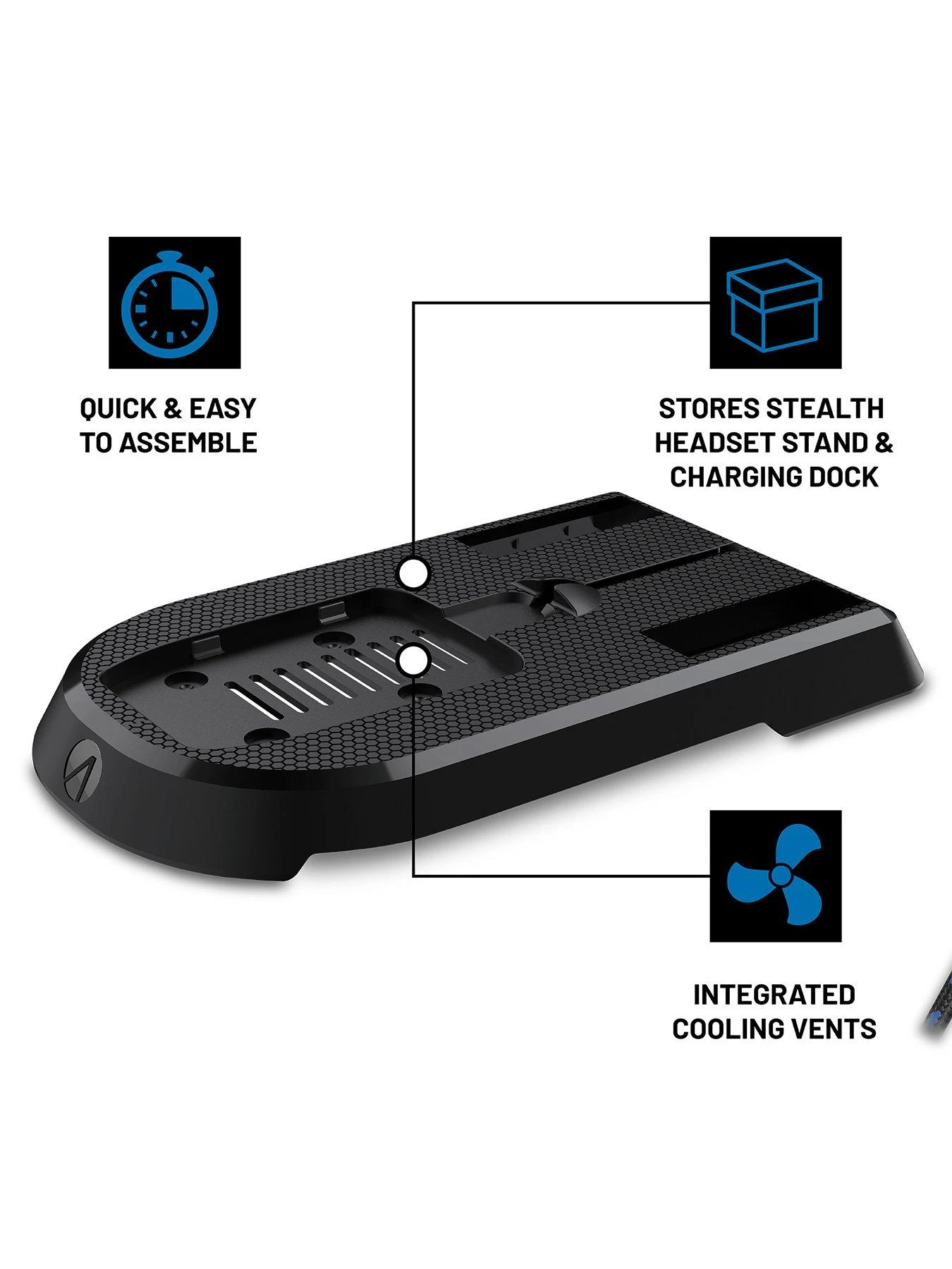 Stealth All-in-one Gaming Headset, Charging Dock & Headset Stand For PS4 - Black 6 Stealth All-in-one Gaming Headset, Charging Dock & Headset Stand For PS4 - Black - Image 4