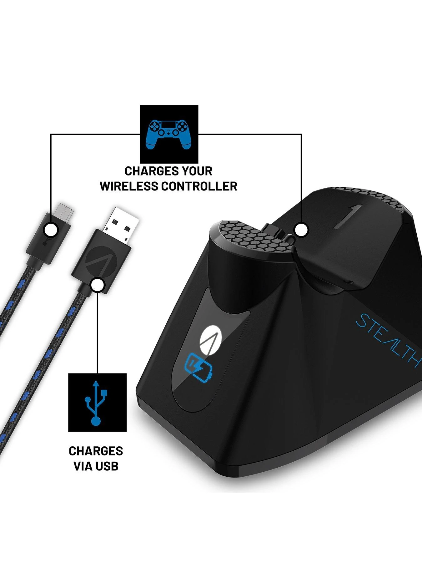 Stealth All-in-one Gaming Headset, Charging Dock & Headset Stand For PS4 - Black 7 Stealth All-in-one Gaming Headset, Charging Dock & Headset Stand For PS4 - Black - Image 5