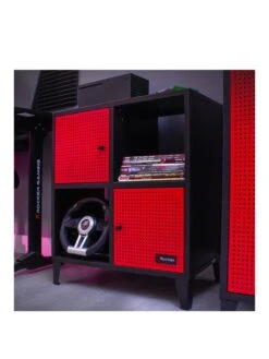 X Rocker MESH-TEK Square Display Cabinet With 4 cube Storage 11 X Rocker MESH-TEK Square Display Cabinet With 4 cube Storage -NARA Computer Shop TPTVF SQ3 0000000336 BLACK RED SLa