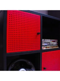 X Rocker MESH-TEK Square Display Cabinet With 4 cube Storage 13 X Rocker MESH-TEK Square Display Cabinet With 4 cube Storage -NARA Computer Shop TPTVF SQ5 0000000336 BLACK RED SLd1