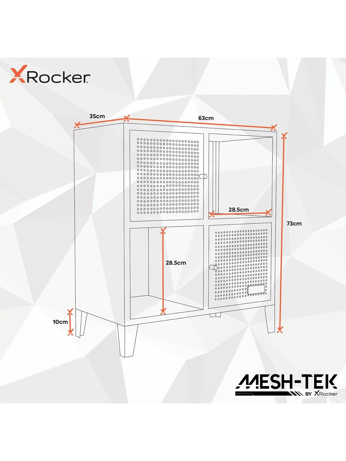 X Rocker MESH-TEK Square Display Cabinet With 4 cube Storage 9 X Rocker MESH-TEK Square Display Cabinet With 4 cube Storage - Image 7