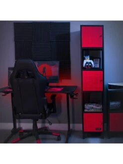 X Rocker MESH-TEK Tall Display Shelf With 5 Cube Storage -NARA Computer Shop TPTVH SQ2 0000000336 BLACK RED RSr