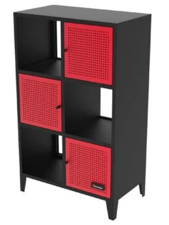 X Rocker MESH-TEK Tall Display Cabinet With 6 Cube Storage -NARA Computer Shop TPTVJ SQ6 0000000336 BLACK RED SLd2