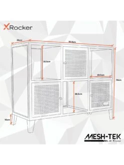 X Rocker MESH-TEK Wide Display Cabinet With 6 Cube Storage 15 X Rocker MESH-TEK Wide Display Cabinet With 6 Cube Storage -NARA Computer Shop TPTVK SQ7 0000000336 BLACK RED DGy