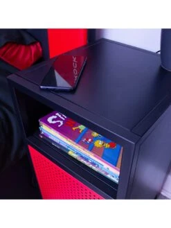 X Rocker MESH-TEK Side Cabinet With Single Cube Storage -NARA Computer Shop TPTVR SQ2 0000000336 BLACK RED RSr