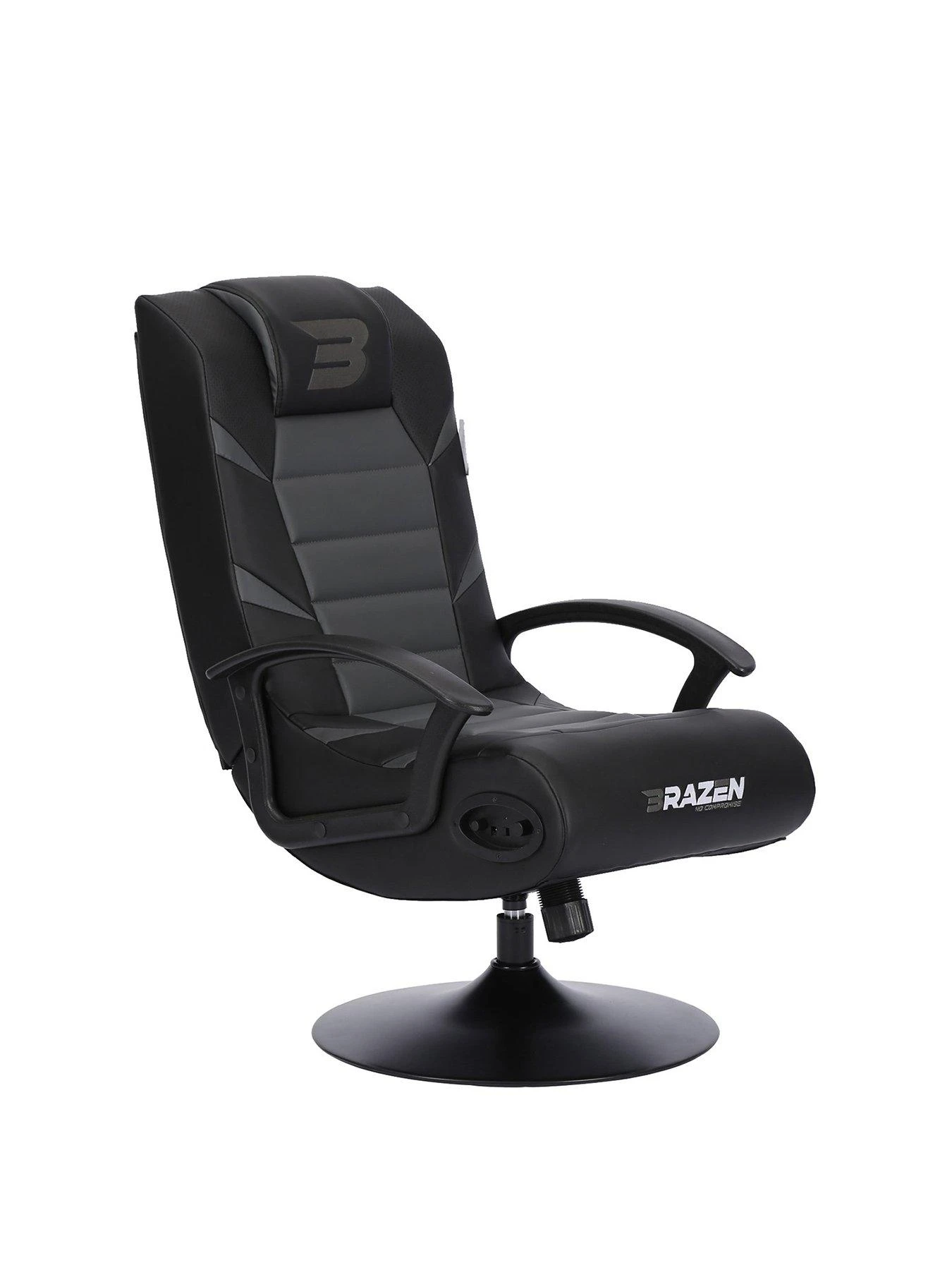 BraZen Pride 2.1 Bluetooth Junior Gaming Chair - Black And Grey 3 BraZen Pride 2.1 Bluetooth Junior Gaming Chair - Black And Grey