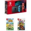 Nintendo Switch Neon Console With Super Mario 3D World + Bowser’s Fury & Animal Crossing -NARA Computer Shop U6REP SQ1 0000012278 NEON RED BLUE SLf