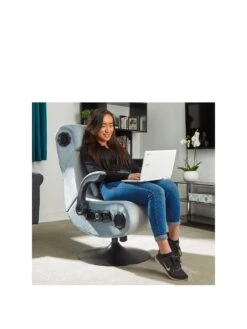 X Rocker Play Deluxe Silver 4.1 Multi-Stereo Audio Media Chair With Vibration -NARA Computer Shop U7JHP SQ2 0000000099 N A RSr