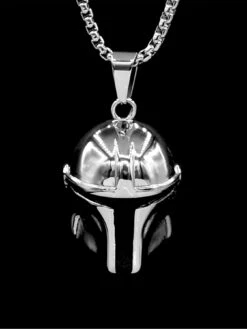 Disney Star Wars Stainless Steel Mandalorian Boba Fett Helmet Pendant With Box Chain -NARA Computer Shop UFHWP SQ2 0000000035 SILVER MDf