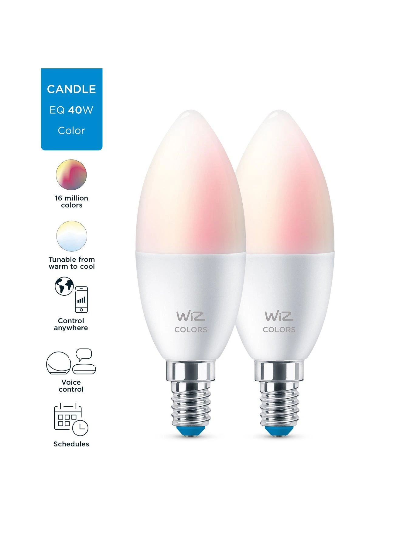 WiZ Wi-Fi BLE 40W C37 E14 922-65 RGB 2PF/6 5 WiZ Wi-Fi BLE 40W C37 E14 922-65 RGB 2PF/6 - Image 3