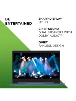 Lenovo IdeaPad 1 Laptop - 14in HD, Intel Celeron, 4GB RAM, 64GB Storage - Ice Blue -NARA Computer Shop UN6MR SQ5 0000000020 BLUE SLd1