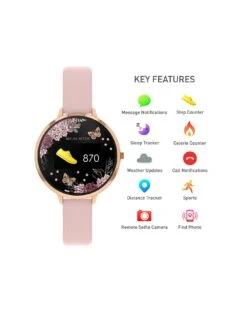Reflex Active Series 3 Smart Watch With Floral Detail Colour Screen, Crown Navigation And Nude Pink Strap -NARA Computer Shop URTU9 SQ2 0000000063 PINK SLa