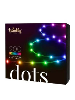 Twinkly 200L RGB Dots Light, 10 Meter Long, Black Cable, BT+WiFi, Gen II, IP44