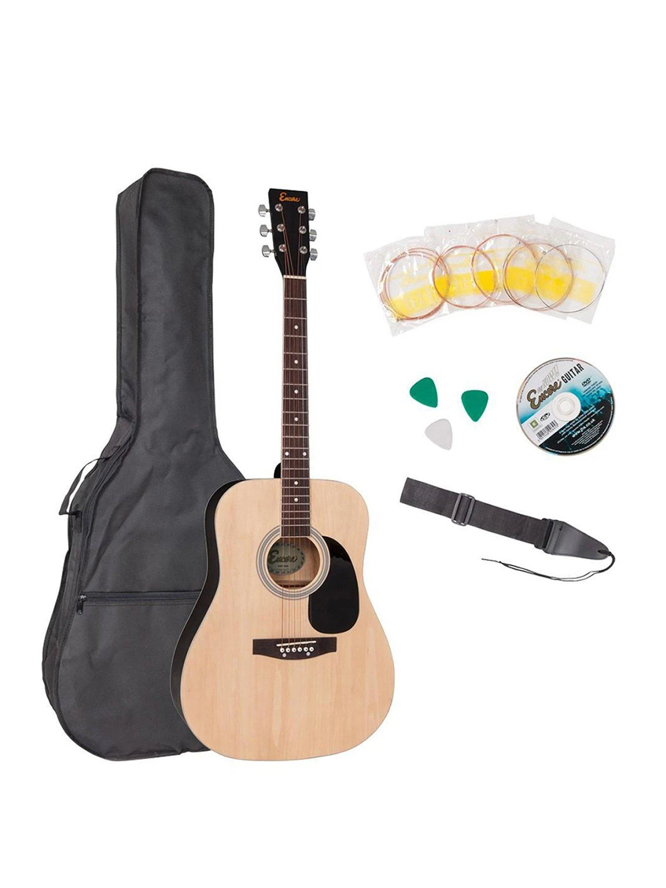 Encore Acoustic Guitar Outfit - Natural 3 Encore Acoustic Guitar Outfit - Natural