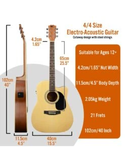 MX Cutaway Electro Acoustic Guitar Pack - Natural -NARA Computer Shop UW8FY SQ2 0000000088 NO COLOR SLd