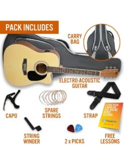 MX Cutaway Electro Acoustic Guitar Pack - Natural -NARA Computer Shop UW8FY SQ3 0000000088 NO COLOR SLd1