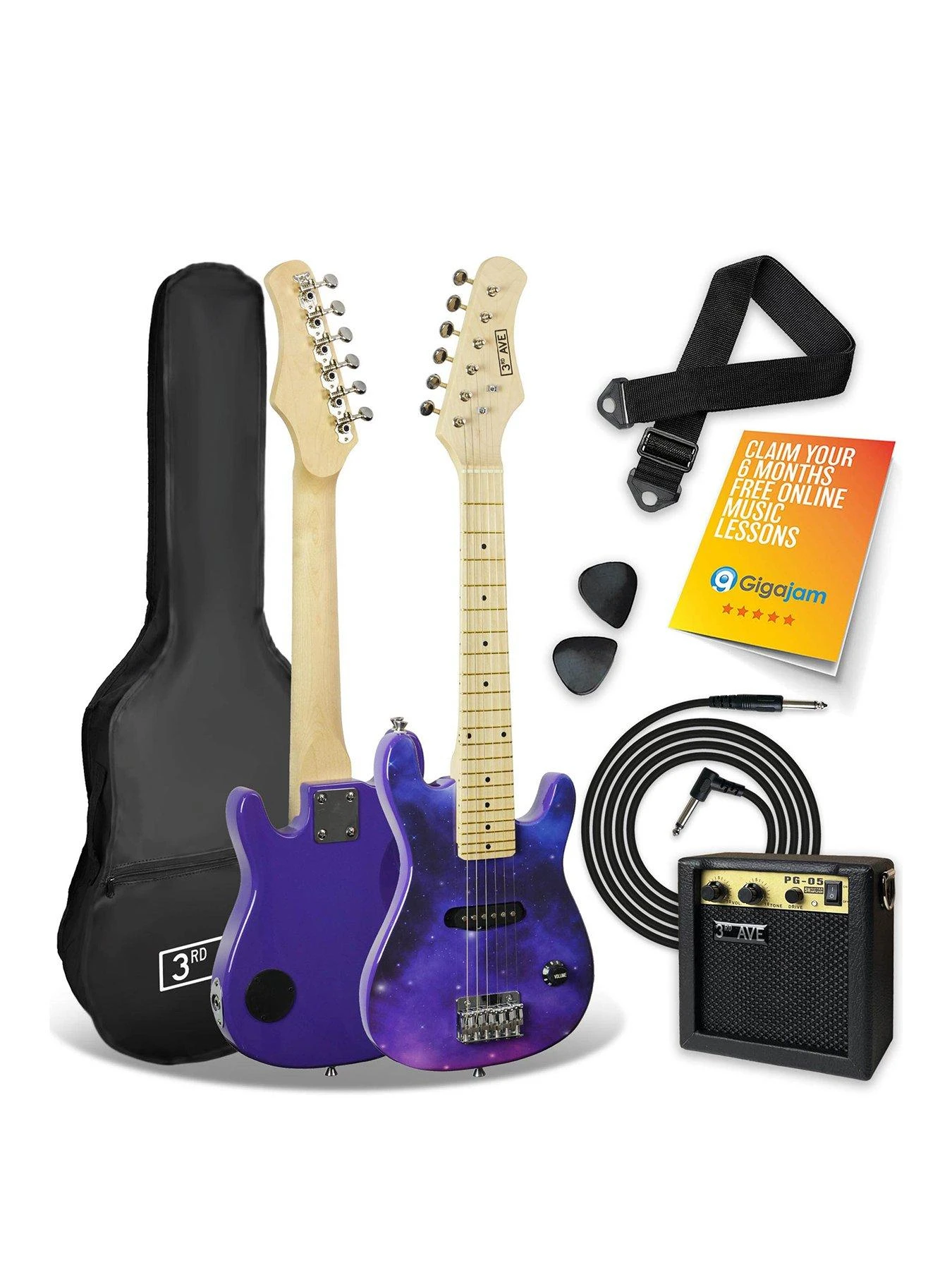 3rd Avenue 3rd Avenue Junior Electric Guitar Pack - Purpleburst 3 3rd Avenue 3rd Avenue Junior Electric Guitar Pack - Purpleburst
