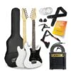 3/4 Size Electric Guitar Ultimate Kit With 10W Amp - 6 Months FREE Lessons - White